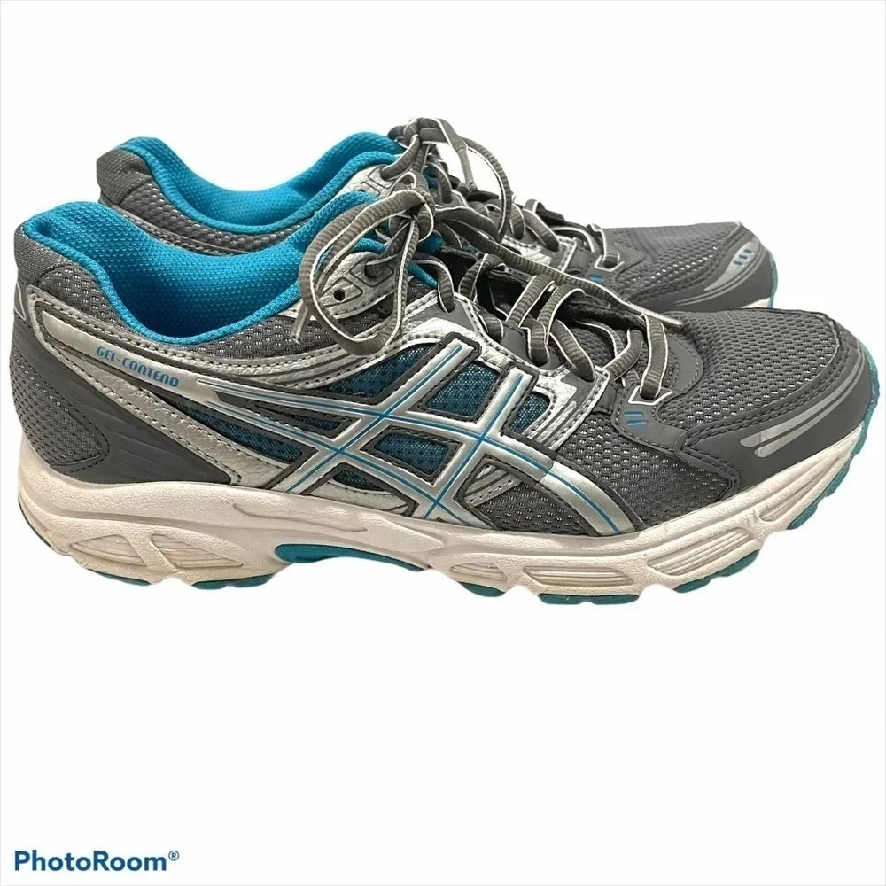 ASICS Grey Teal Gel Contend Sneakers Size 11